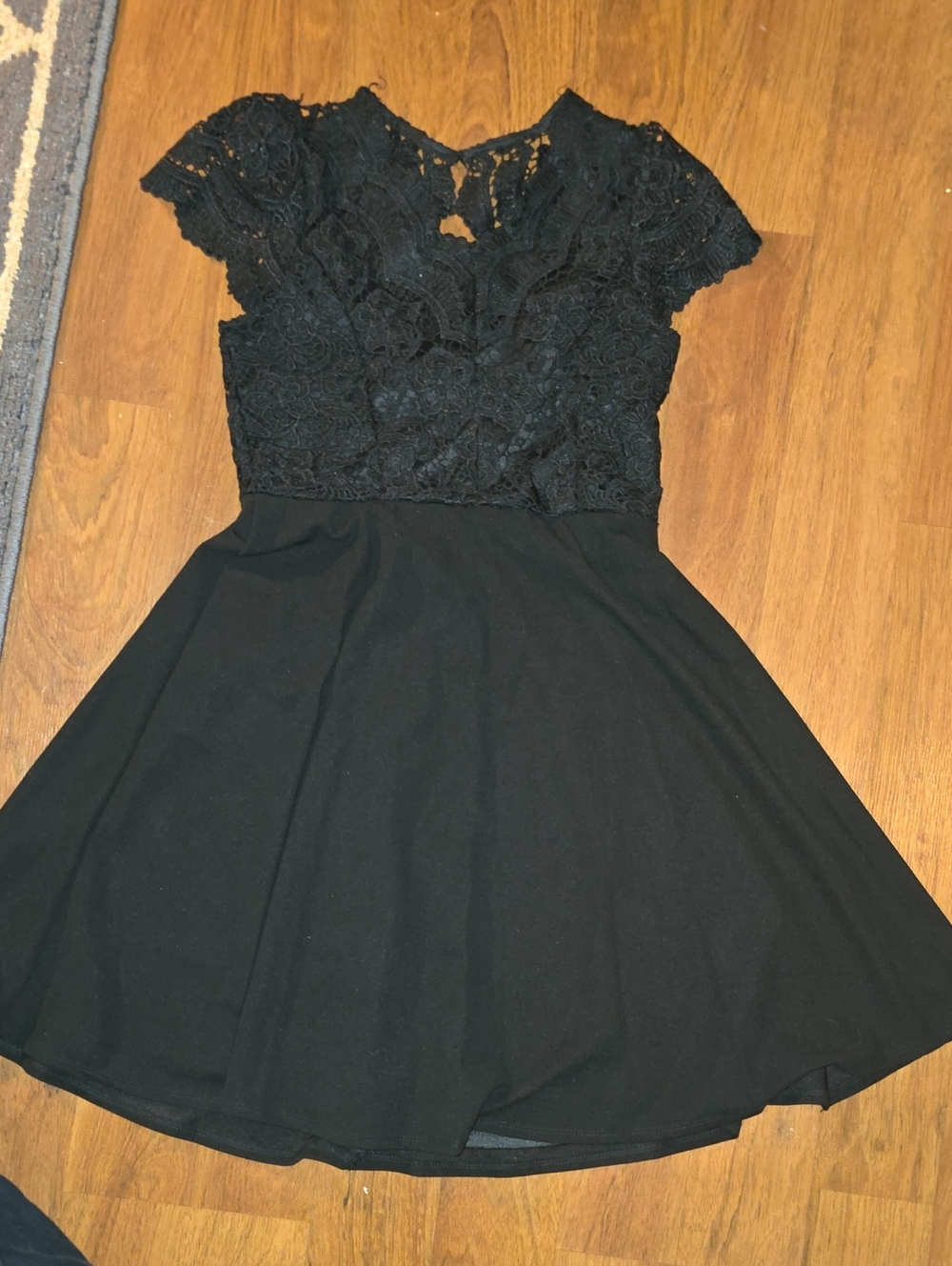 Rare Editions Black Lace Fit & Flare Mini Dress